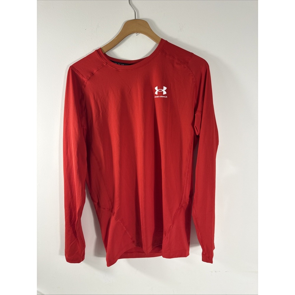 NWT Under Armour Men's XL HeatGear Compression Long Sleeve Shirt Red